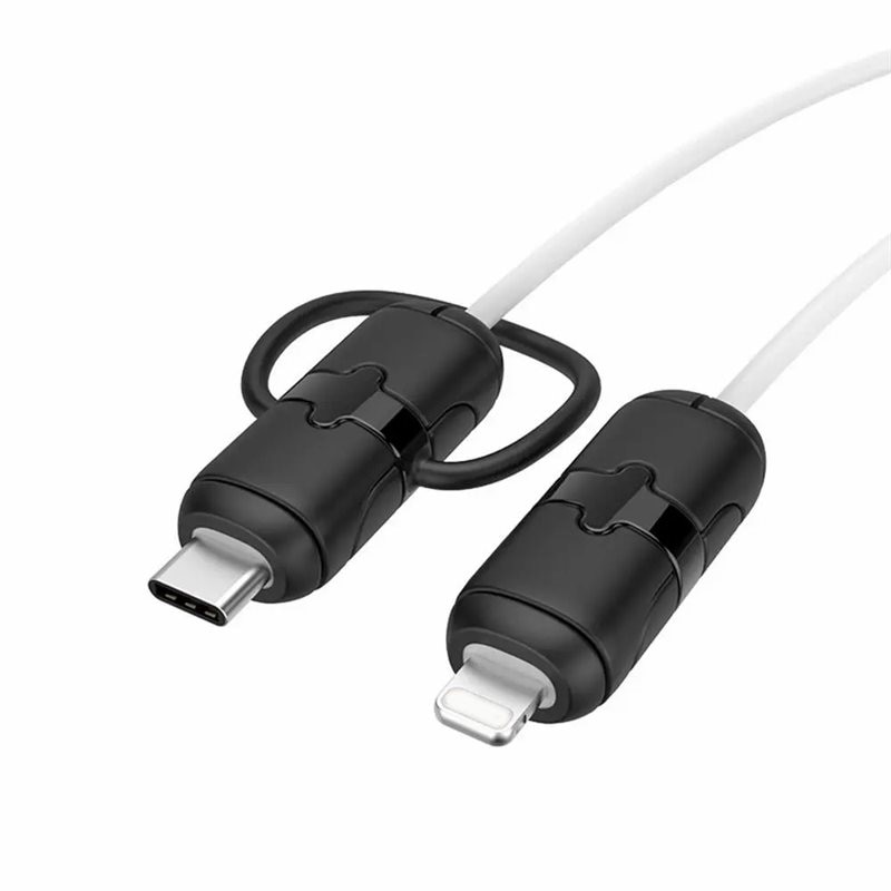 Kabelbeschermer voor USB-C naar Lightning-kabel zwart