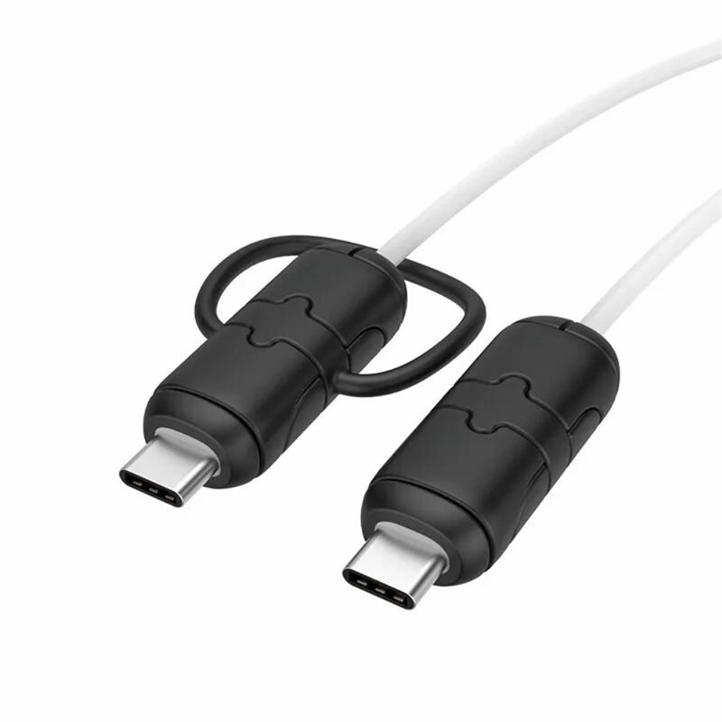 Kabelbeschermer voor USB-C naar USB-C-kabel zwart