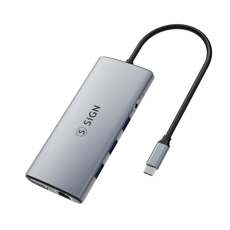 SiGN 11-in-1 hub USB-C naar Multiport Zilver