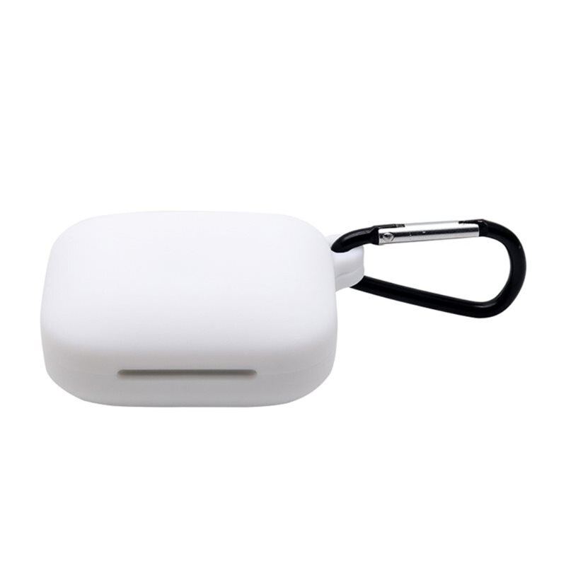 OnePlus Buds Pro Siliconen hoesje met karbinerhaak Wit - Bescherm en houd je oortjes dicht bij je