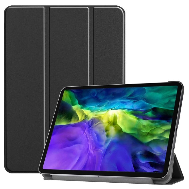 Apple iPad Pro 11 1st Gen (2018) Tri-fold Hoesje Zwart - Beschermende tablethoes met standaardfunctie
