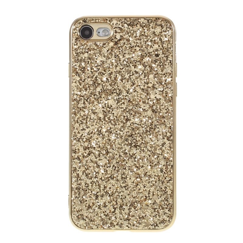 iPhone SE (2022) Glitterhoesje goud - Mooi, glinsterend telefoonhoesje