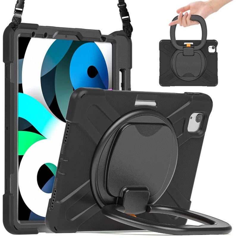 Apple iPad Air 11 7th Gen (2025) Hybridcase met Kickstand en schouderband zwart