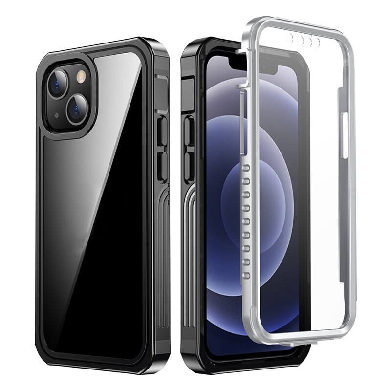 Premium Full Protection Hoesje iPhone 13 Black - Volledige dekking - Telefoonhoesje met geïntegreerde bescherming voor het scherm