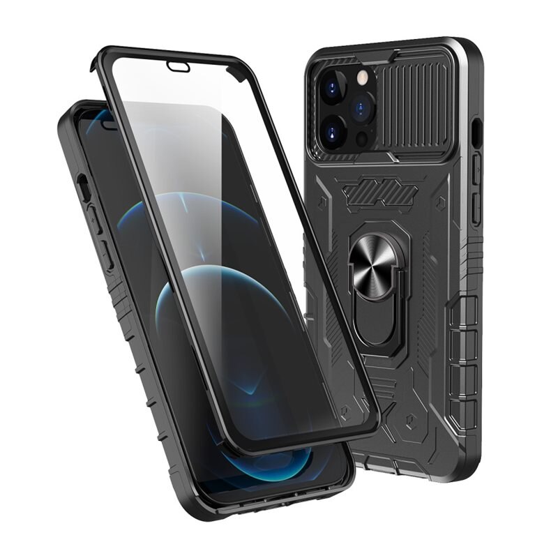 Tactical Full Protection Hoesje iPhone 13 Pro Max black - Stoer telefoonhoesje met volledige dekking - Inclusief camerabescherming