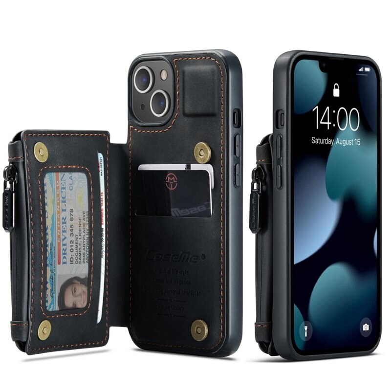 CaseMe Multi-slot hoesje iPhone 13 Zwart