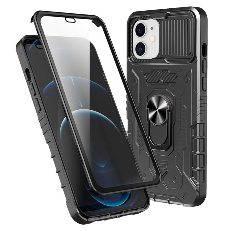 Tactical Full Protection Hoesje iPhone 11 zwart - Stoer telefoonhoesje met volledige dekking - Inclusief camerabescherming