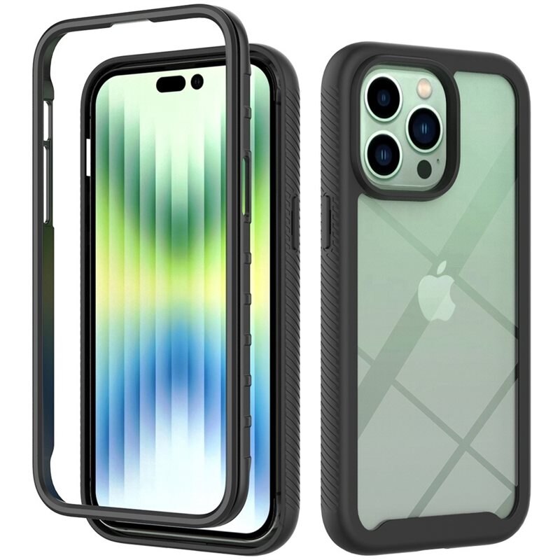 iPhone 14 Plus Full Cover Case Zwart - 360 telefoonhoesje in twee delen