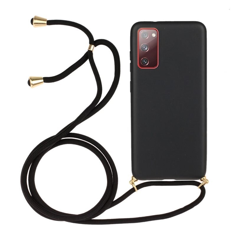 Samsung Galaxy S20 FE Hoesje Halsband Zwart - Hoesje met practische nekriem - Draagriem