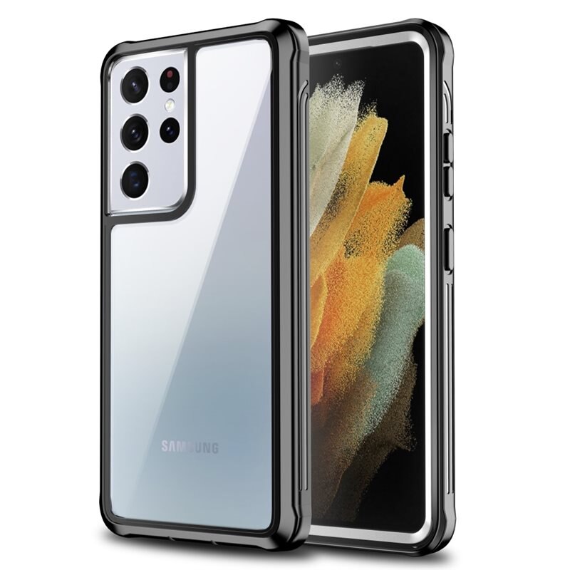 Samsung Galaxy S21 Ultra Premium Full Protection Hoesje Zwart - Volledige dekking - Telefoonhoesje met geïntegreerde bescherming voor het scherm