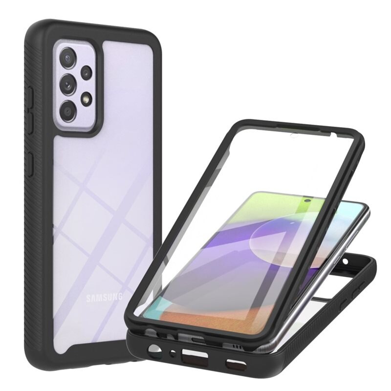 Samsung Galaxy A52 5G Full Protection Hoesje Zwart - Volledig dekkend hoesje met gehard glazen schermbescherming