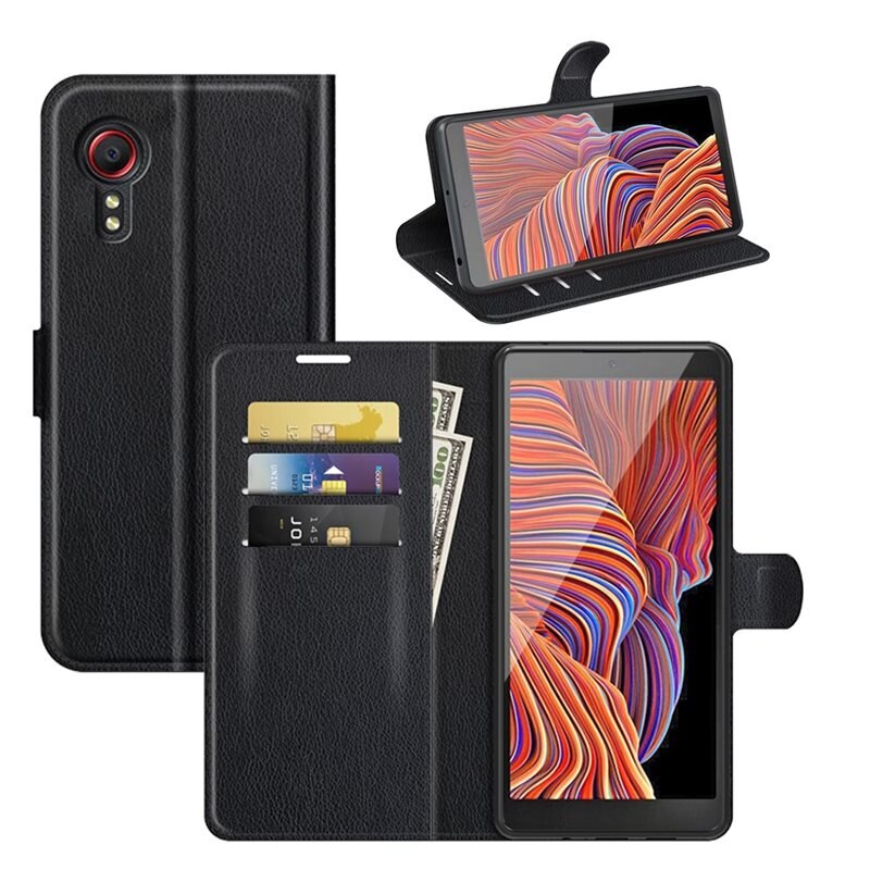 Samsung Galaxy Xcover 5 Smartphonehoesje Zwart - Portemonneehoesje met kaartvak en ingebouwde standaardfunctie