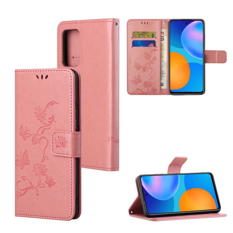 Samsung Galaxy A82 5G Leren vlinderhoesje Roze - Mooi telefoonhoesje met patroontje