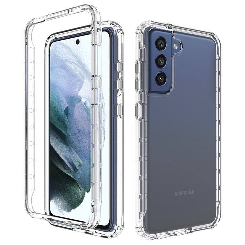 Samsung Galaxy S21 FE Full Cover Case Transparant - 360 telefoonhoesje in twee delen