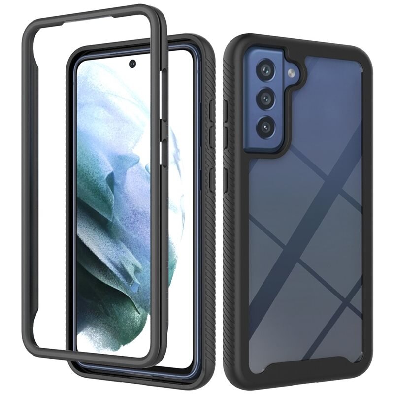 Samsung Galaxy S21 FE Full Cover Case Zwart - 360 telefoonhoesje in twee delen
