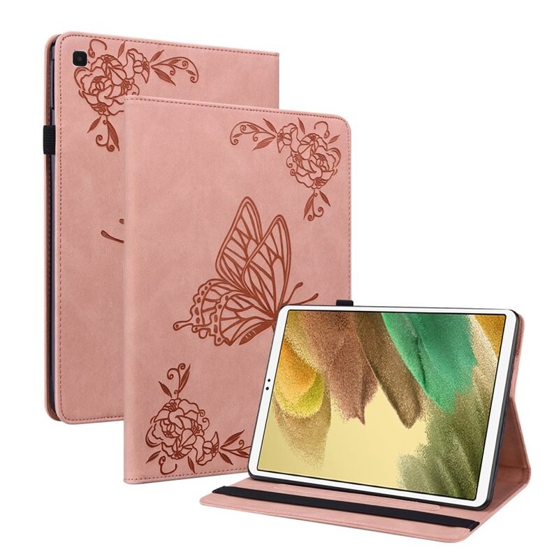 Samsung Galaxy Tab A7 Lite Leren vlinderhoesje Paars - Beschermende tablethoes met mooie print