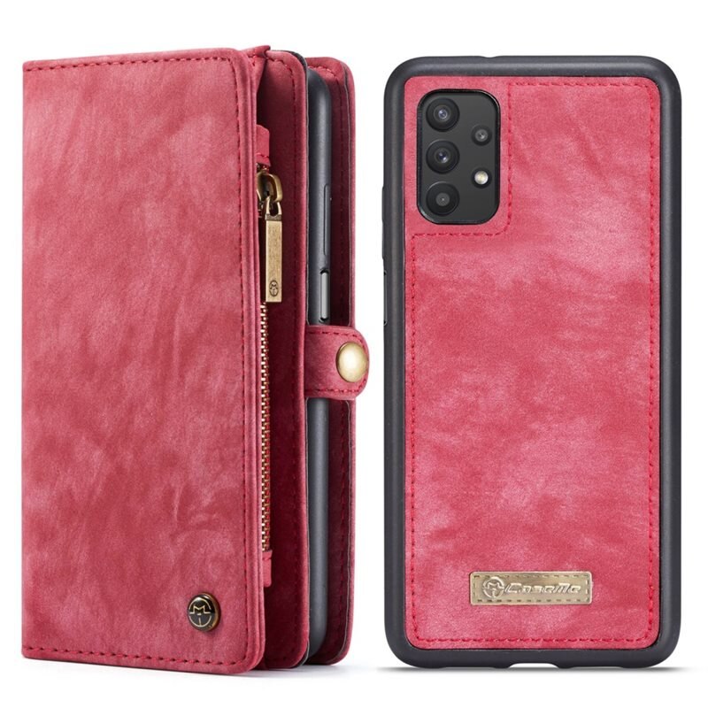 CaseMe Multi-slot Hoesje Samsung Galaxy A32 5G Rood - Telefoonhoesje met plek voor extra veel pasjes - Pasjeshouder