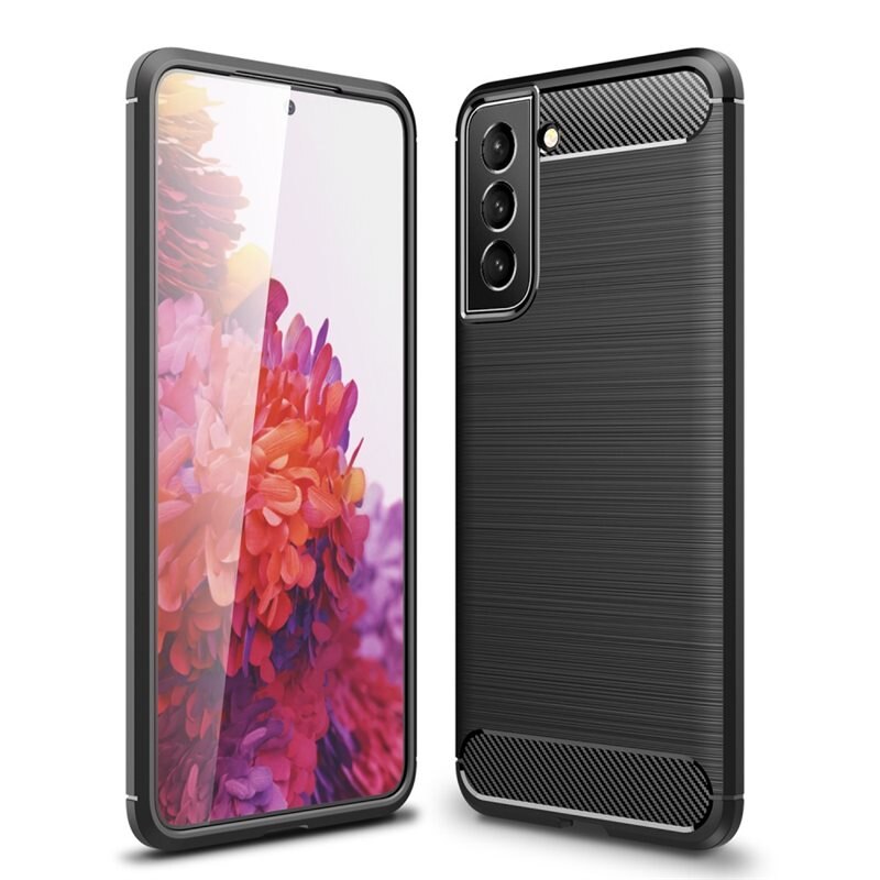 tectTech Hoesje TPU Brushed Samsung Galaxy S22 Zwart - Telefoonhoesje met stijlvol ontwerp