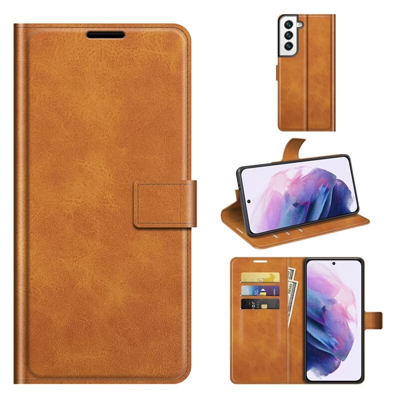 Samsung Galaxy S22 Leather Wallet Cognac - Telefoonhoesje