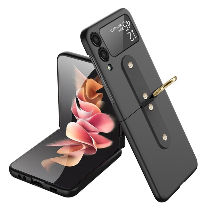 Samsung Galaxy Z Flip 3 Hoesje met ringhouder Zwart