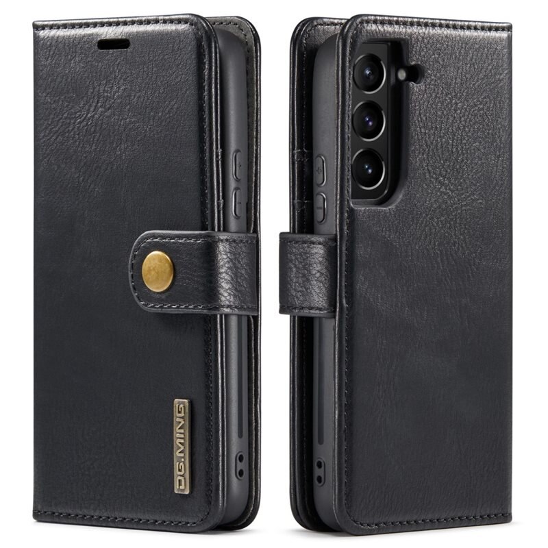 DG.MING Magnet Wallet Samsung Galaxy S22 Plus Black - Stijlvol lederen boekhoesje met afneembaar magnetisch binnenhoesje