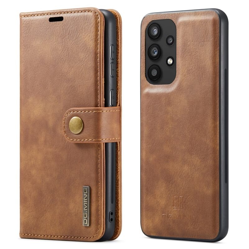 DG.MING Magnet Wallet Samsung Galaxy A33 Cognac - Stijlvol lederen boekhoesje met afneembaar magnetisch binnenhoesje