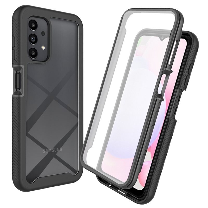 Samsung Galaxy A13 Full Protection Hoesje Zwart - Volledig dekkend hoesje met gehard glazen schermbescherming