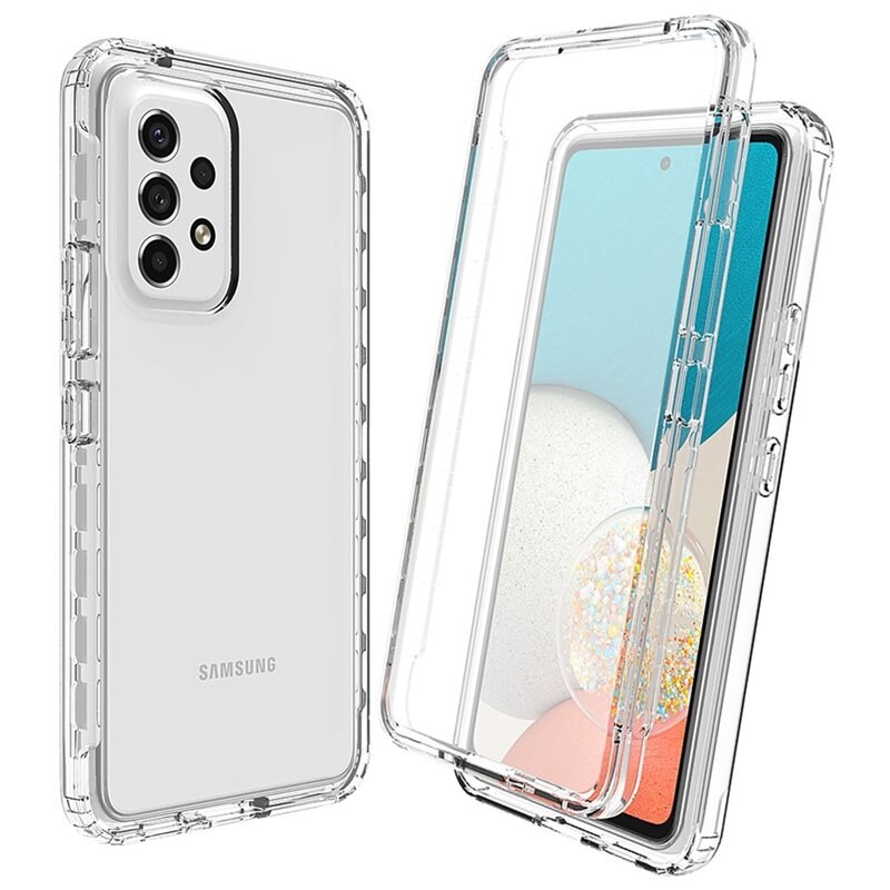 Samsung Galaxy A53 Full Protection Hoesje Transparant - Volledig dekkend hoesje met gehard glazen schermbescherming