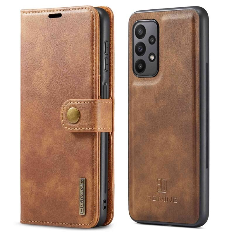 DG.MING Magnet Wallet Samsung Galaxy A23 Cognac - Stijlvol lederen boekhoesje met afneembaar magnetisch binnenhoesje