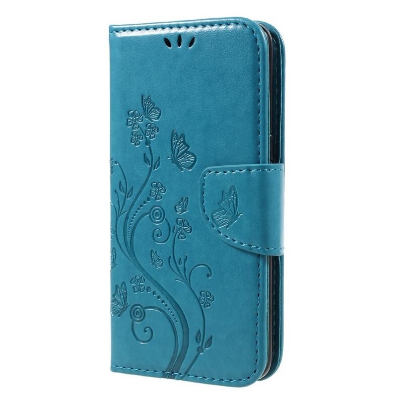 Samsung Galaxy S8 Leren vlinderhoesje Blauw - Mooi telefoonhoesje met patroontje
