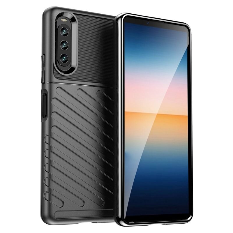 Sony Xperia 10 iV Thunder TPU Case Zwart - Telefoonhoesje - Beschermhoesje