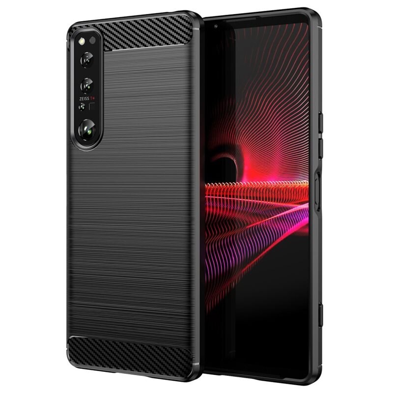 tectTech Hoesje TPU Brushed Sony Xperia 1 IV Zwart - Telefoonhoesje met stijlvol ontwerp