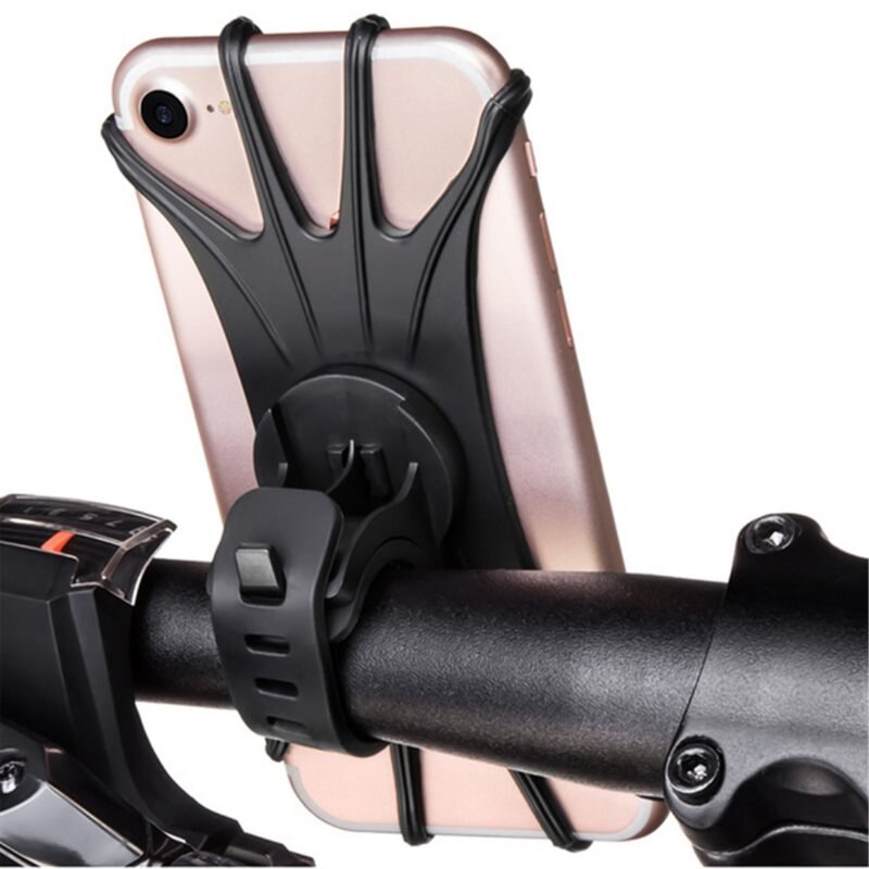 Siliconen telefoonhouder voor fiets zwart