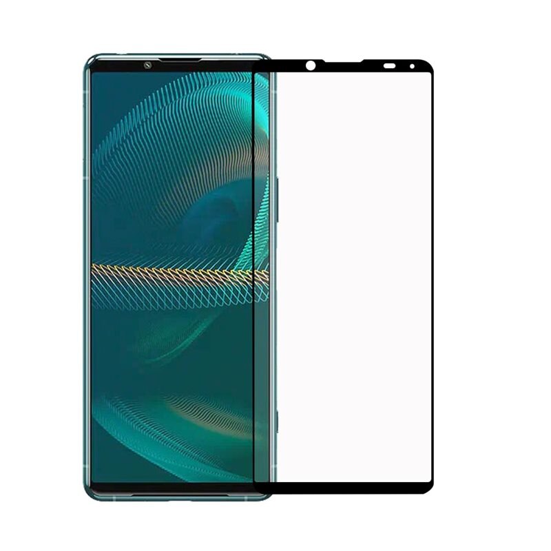 Sony Xperia 5 III Full-cover Gehard Glas Zwart - Volledige dekking voor het scherm, met zwarte rand