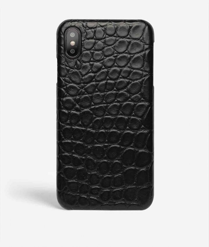 The Case Factory Hoesje iPhone Xs Max Small Croco Black