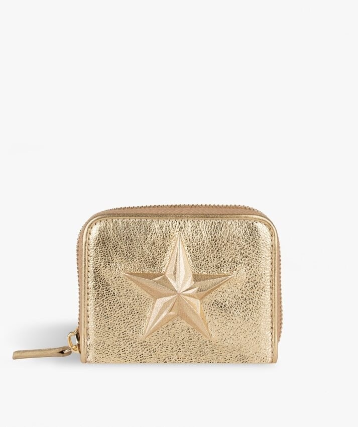 The Case Factory Zip Wallet Star Metallic Gold