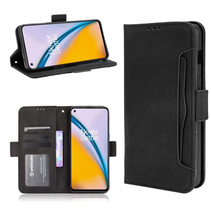 OnePlus Nord 2 5G Multi Bookcover hoesje Zwart - Telefoonhoesje - Plek voor pasjes en briefgeld, contant geld