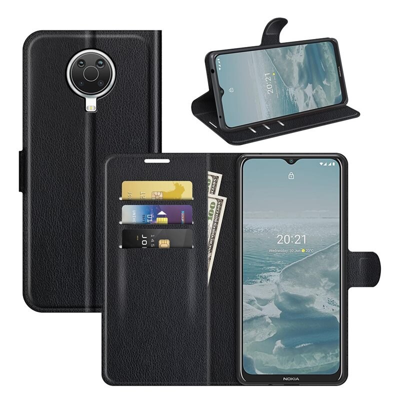 Nokia G20/G10 Smartphonehoesje Zwart - Portemonneehoesje met kaartvak en ingebouwde standaardfunctie