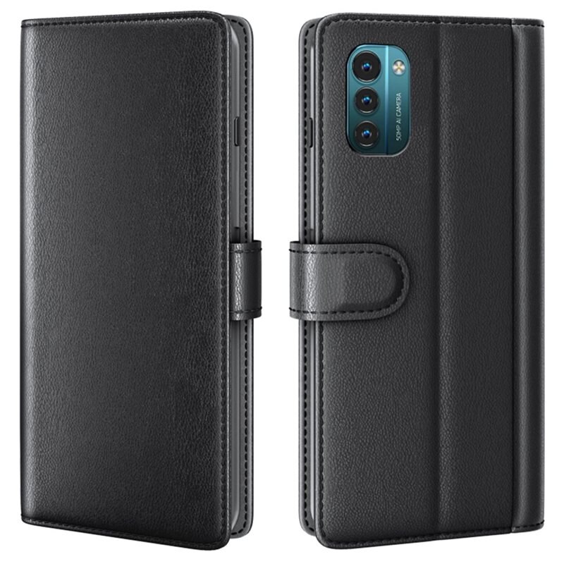 Nokia X30 Echt lederen hoesje Zwart - Klassiek boekhoesje met plek voor briefgeld en pasjes