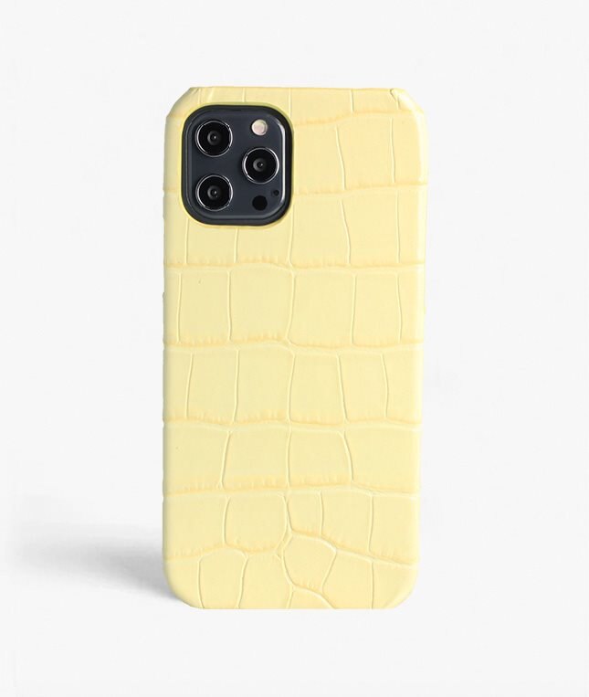The Case Factory Hoesje iPhone 12 Pro Max Croco Geel