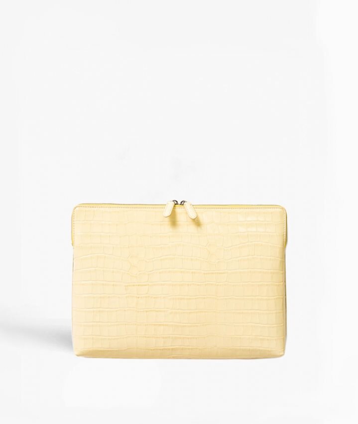 The Case Factory Laptoptas 15" Croco Yellow