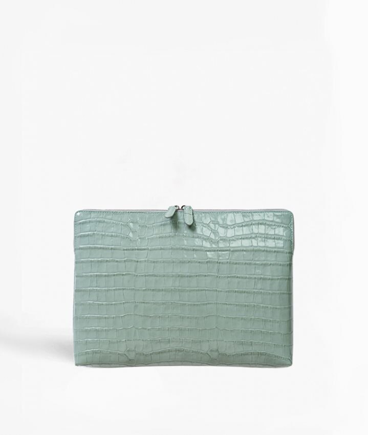 The Case Factory Laptoptas 15" Croco Pastell Teal
