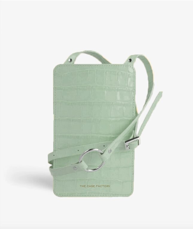 The Case Factory Smart Crossbody Tas Croco Teal