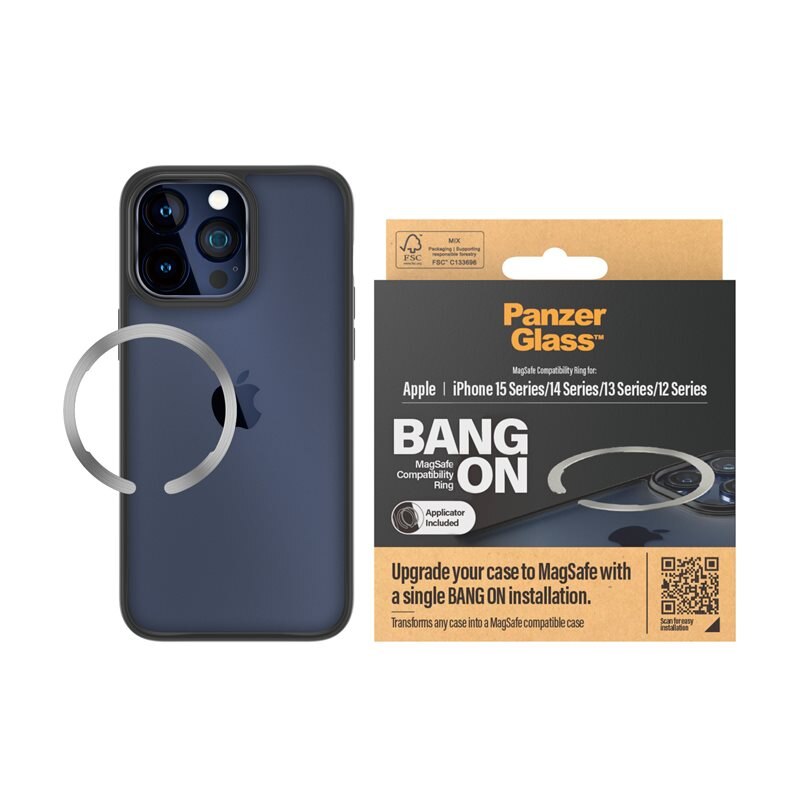 PanzerGlass Bang On MagSafe Ring Silver