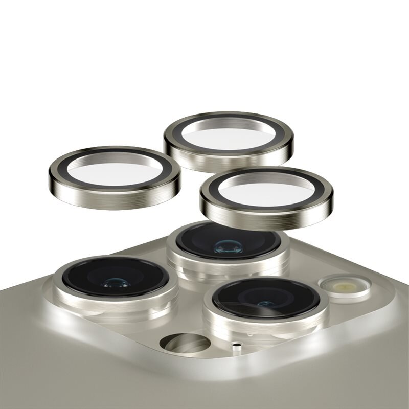PanzerGlass iPhone 15 Pro Hoops Camera Lens Protector Natural Metal