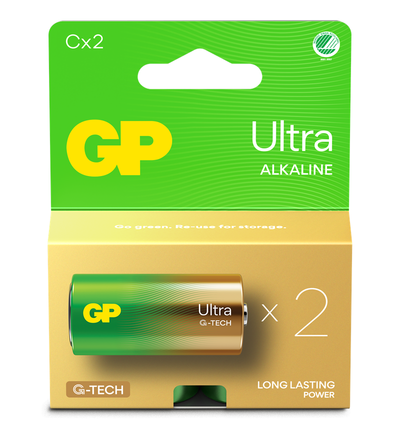 GP Batteries Ultra Alkaline C-batterij 14AU/LR14 (2-pack)