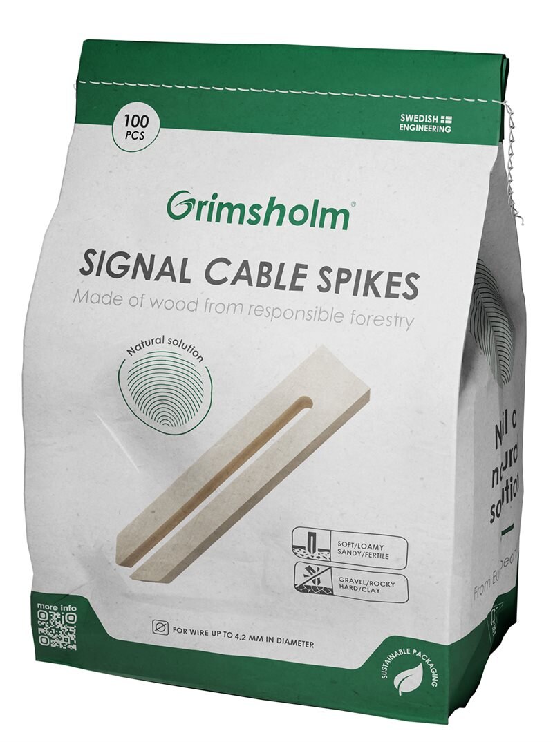 Grimsholm Signaalkabelpen van hout voor robotmaaier (100-pack)