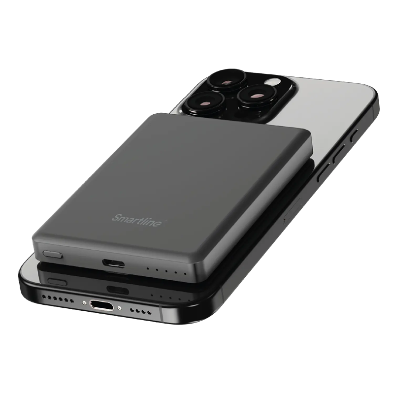 Smartline Draadloze Magnetische Powerbank Qi2 5000mAh zwart