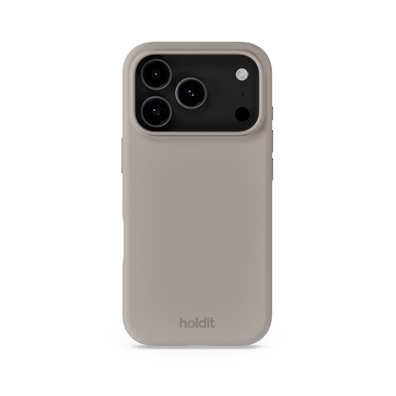 Holdit Siliconen hoesje iPhone 17 Pro Taupe - Trendy, vrolijk, kleurrijk telefoonhoesje