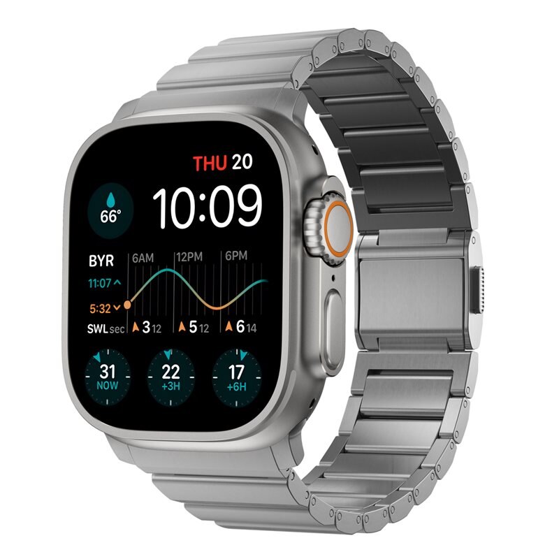 Nomad Titanium Band Apple Watch Ultra 49mm Silver